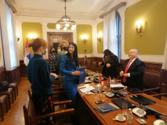 7 April 2021  The Head of the Parliamentary Friendship Group with Tunisia Dubravka Kralj in meeting with the Ambassador of the Republic of Tunisia to the Republic of Serbia Seyf-Allah Rejeb